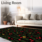 Black Pine Berry Jingle Bell Foliage Rug