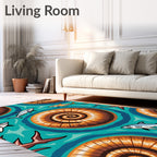 Sharks and Seashells Ocean Swirl Rug