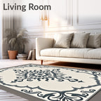 Classic Gray Floral Medallion Rug