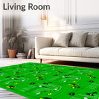Electric Green Circuit Board Abstract Rug