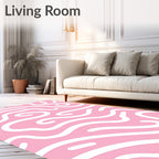 Blush Pink Swirling Line Rug