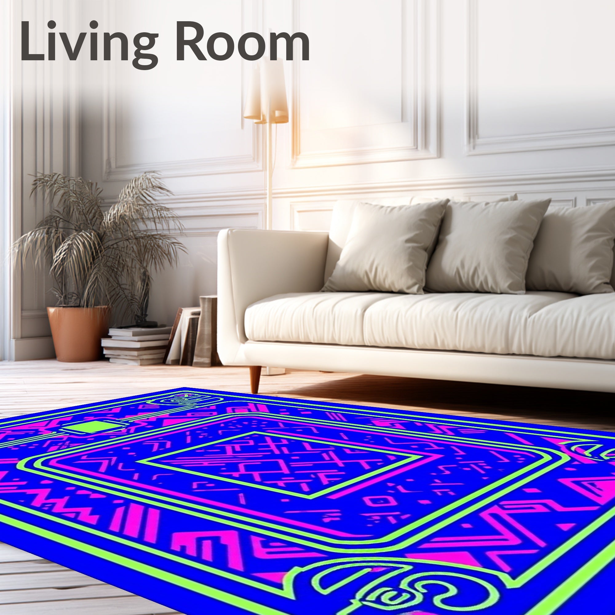 Radical Neon Circuit Board Rug