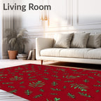 Red Emerald Leaf Scatter Rug
