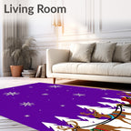 Purple Snowflake Sleigh Ride Rug