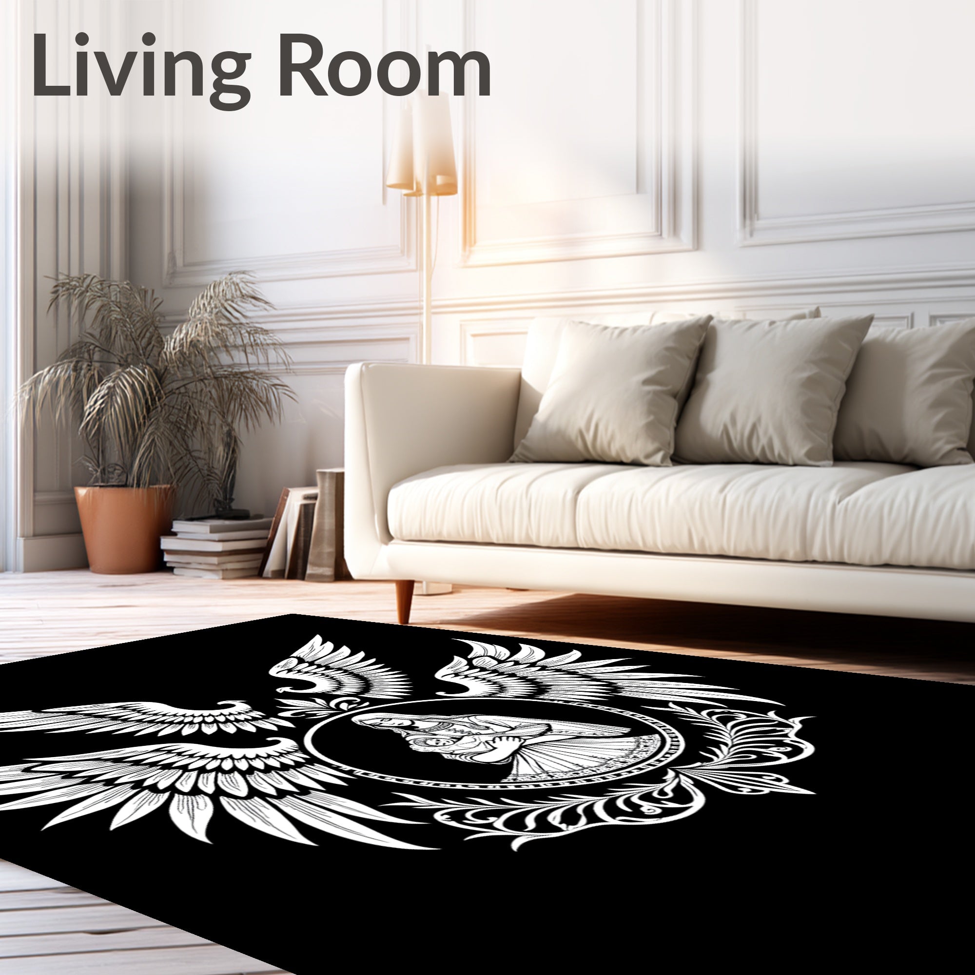 White Angel Mother Infant Crest Rug