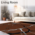 Brown veined abstract organic texture Rug