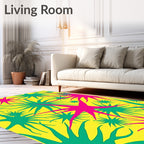Vibrant Yellow Spiky Burst Rug