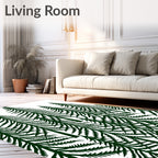 Dark Green Evergreen Forest Scene Rug