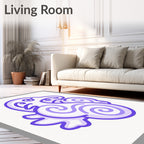 Whimsical Lavender Swirl Creature Rug
