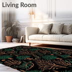 Dark Verdant Pine Woodland Repeating Rug