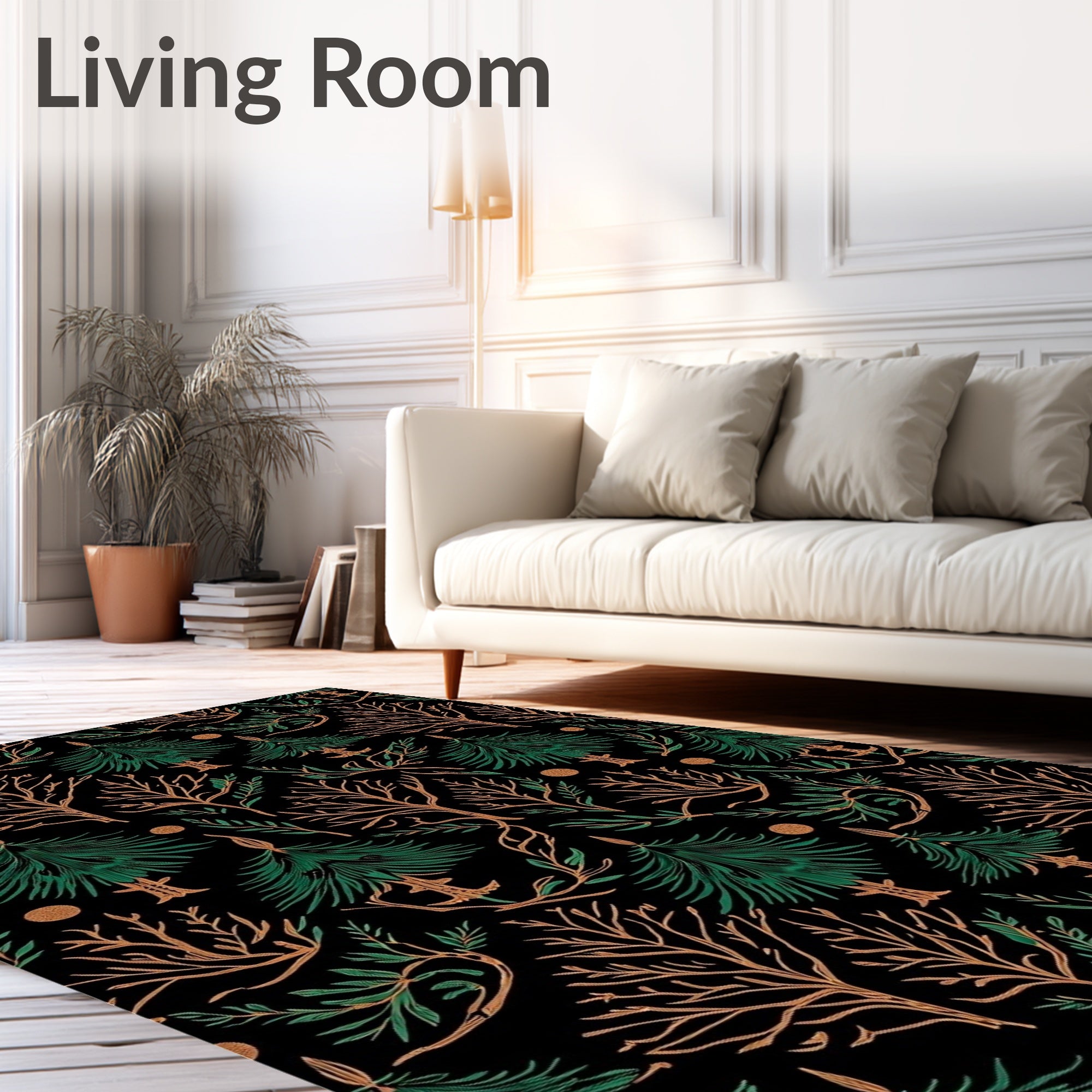 Dark Verdant Pine Woodland Repeating Rug