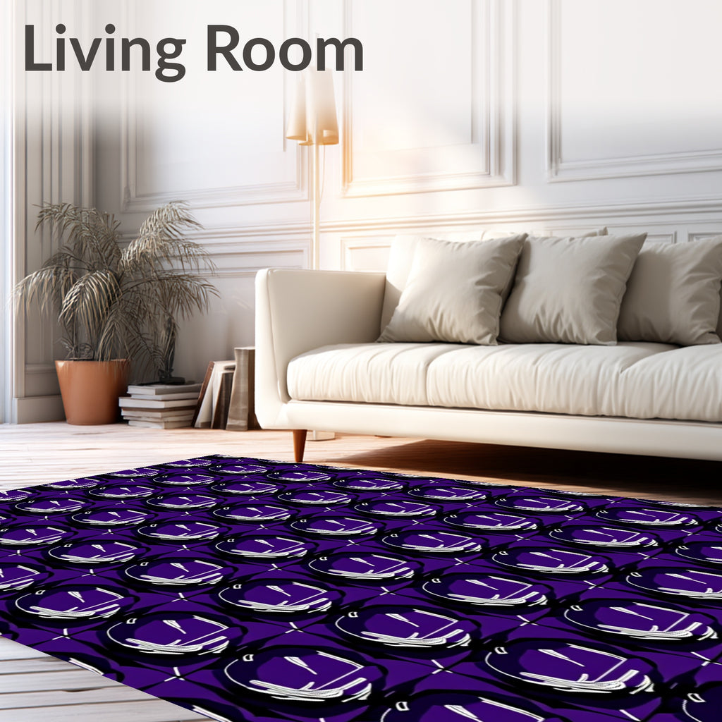 Deep Purple Bold Swirl Medallion Rug