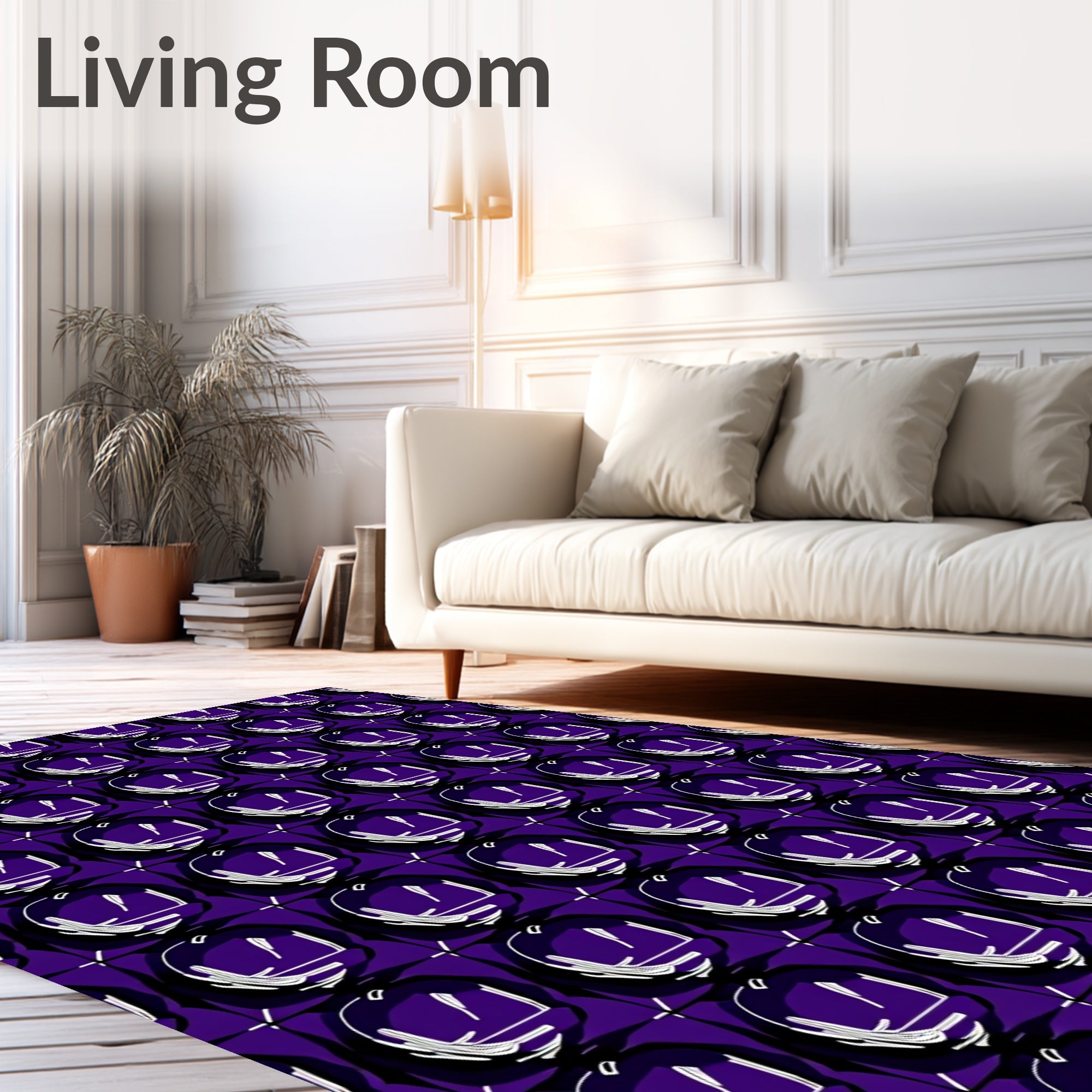 Deep Purple Bold Swirl Medallion Rug