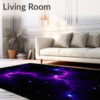 Cosmic Purple Nebula Starry Rug