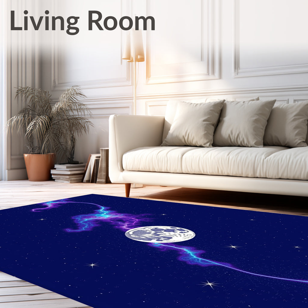 Cosmic Moon Nebula Lightning Galaxy Rug