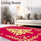 Festive Crimson Yellow Christmas Tree Rug