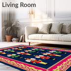 Red Green Nutcracker Soldiers Border Rug