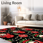 Red Sloth Christmas Ornament Black Rug
