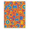 Bright Orange Retro Alphabet Space Rug