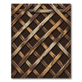 Rustic Wood Lattice Geometric Grid Rug