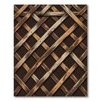 Rustic Wood Lattice Geometric Grid Rug