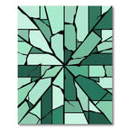 Emerald Shard Geometric Abstract Shattered Glass Rug