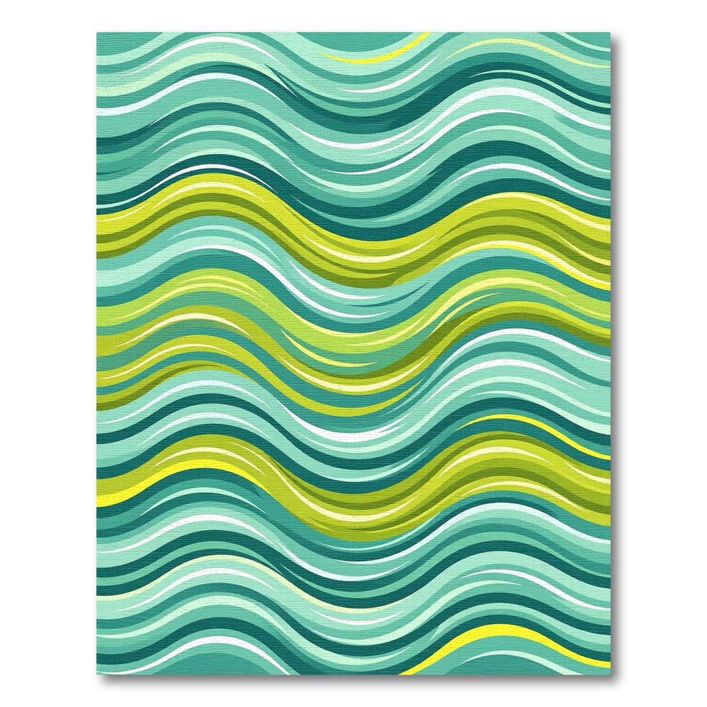 Aqua Green Wave Stripe Rug