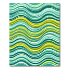 Aqua Green Wave Stripe Rug