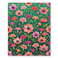 Vibrant Coral Anemone Garden Teal Meadow Rug