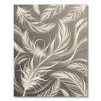 Elegant Ivory Floating Feather Illustration Rug
