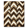 Mid Century Brown Chevron Geometric Rug