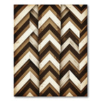 Mid Century Brown Chevron Geometric Rug