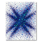 Deep Blue Scatter Organic Forms Rug