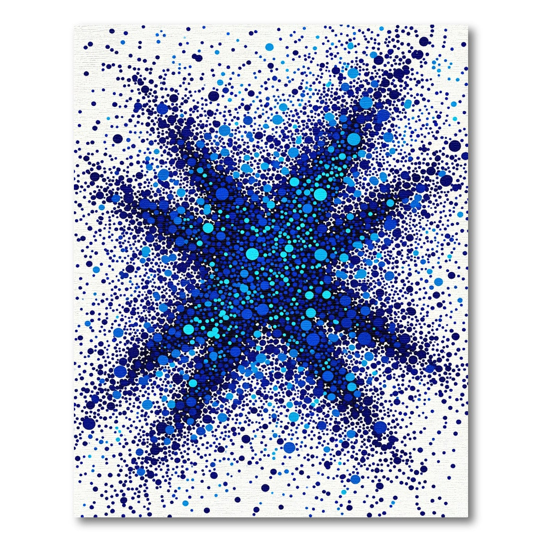 Deep Blue Scatter Organic Forms Rug