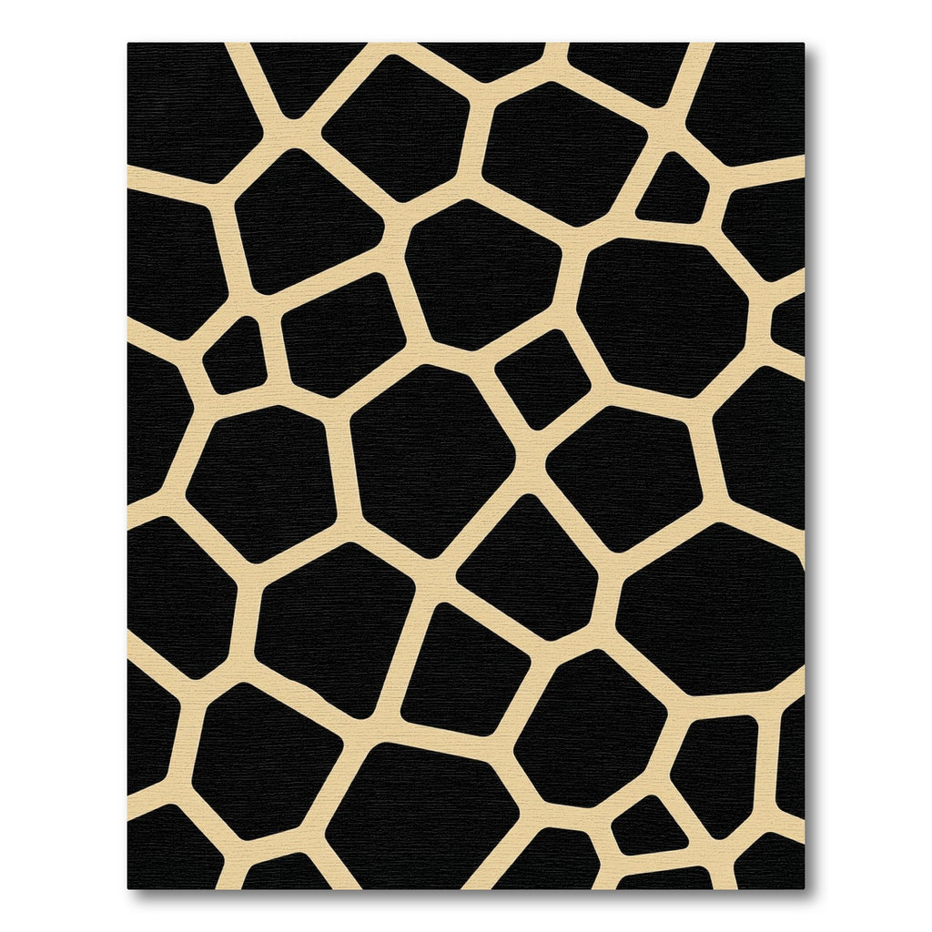 Black Gold Giraffe Spot Geometric Rug