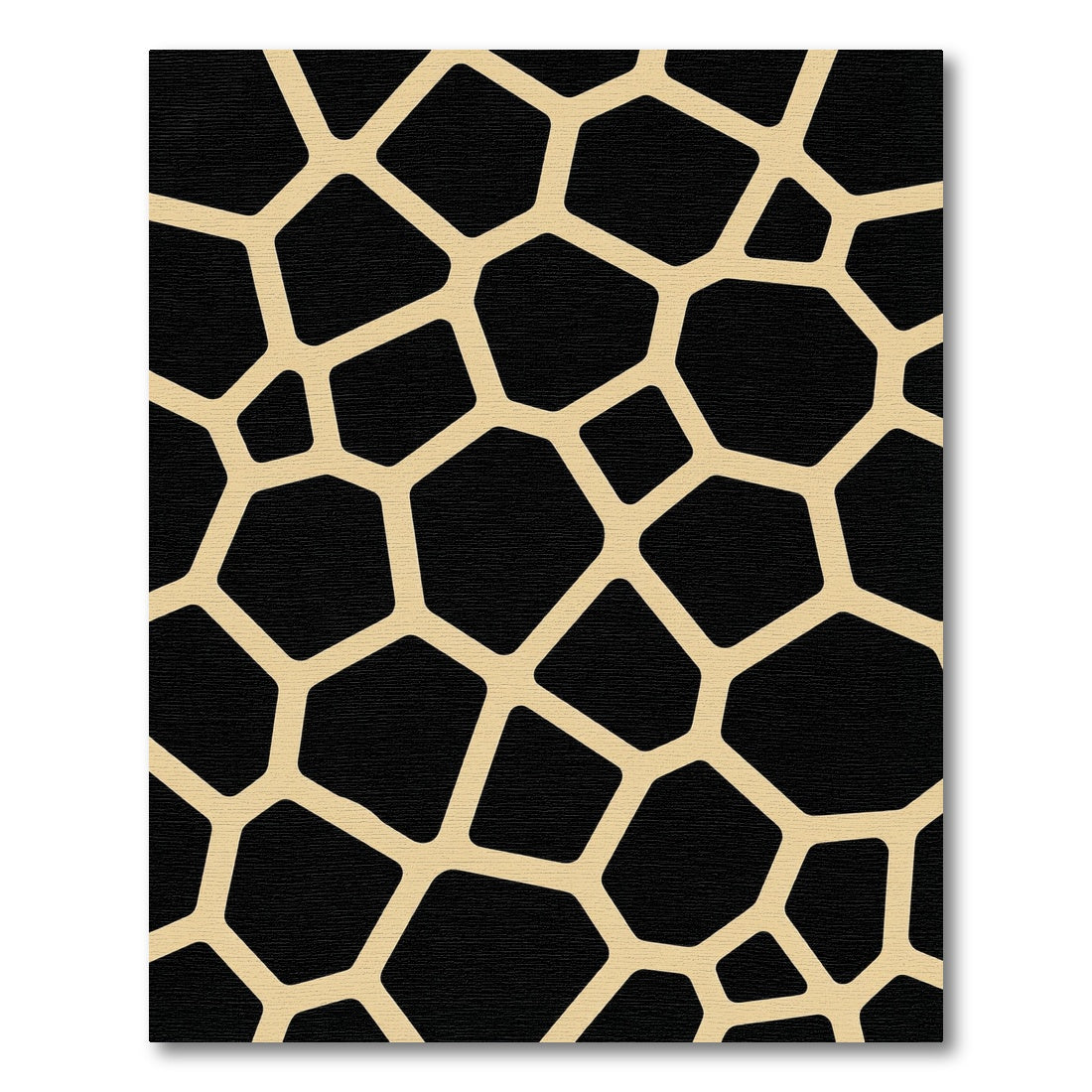 Black Gold Giraffe Spot Geometric Rug