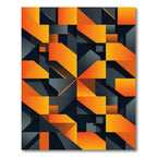 Geometric Modern Amber and Charcoal Rug