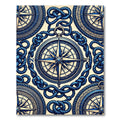 Nautical Compass Rope Border Navy Rug