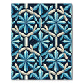 Geometric Blue Crystal Star Hexagon Rug