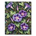 Vibrant Violet Morning Glory Botanical Rug