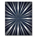 Radiant Silver Starburst Abstract Metallic Rug