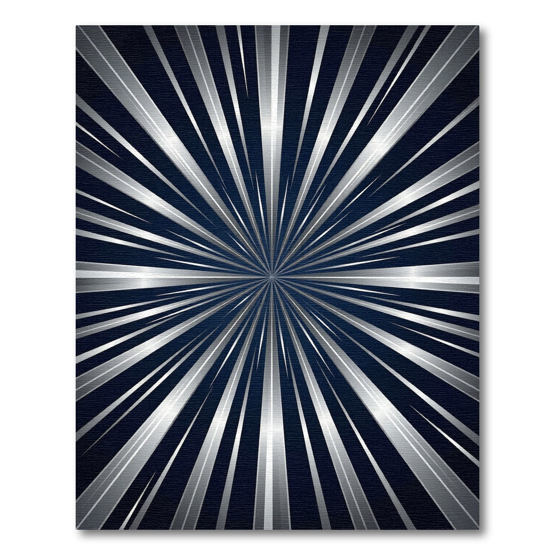 Radiant Silver Starburst Abstract Metallic Rug