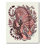 Blush Tiger in Tropical Foliage Rug