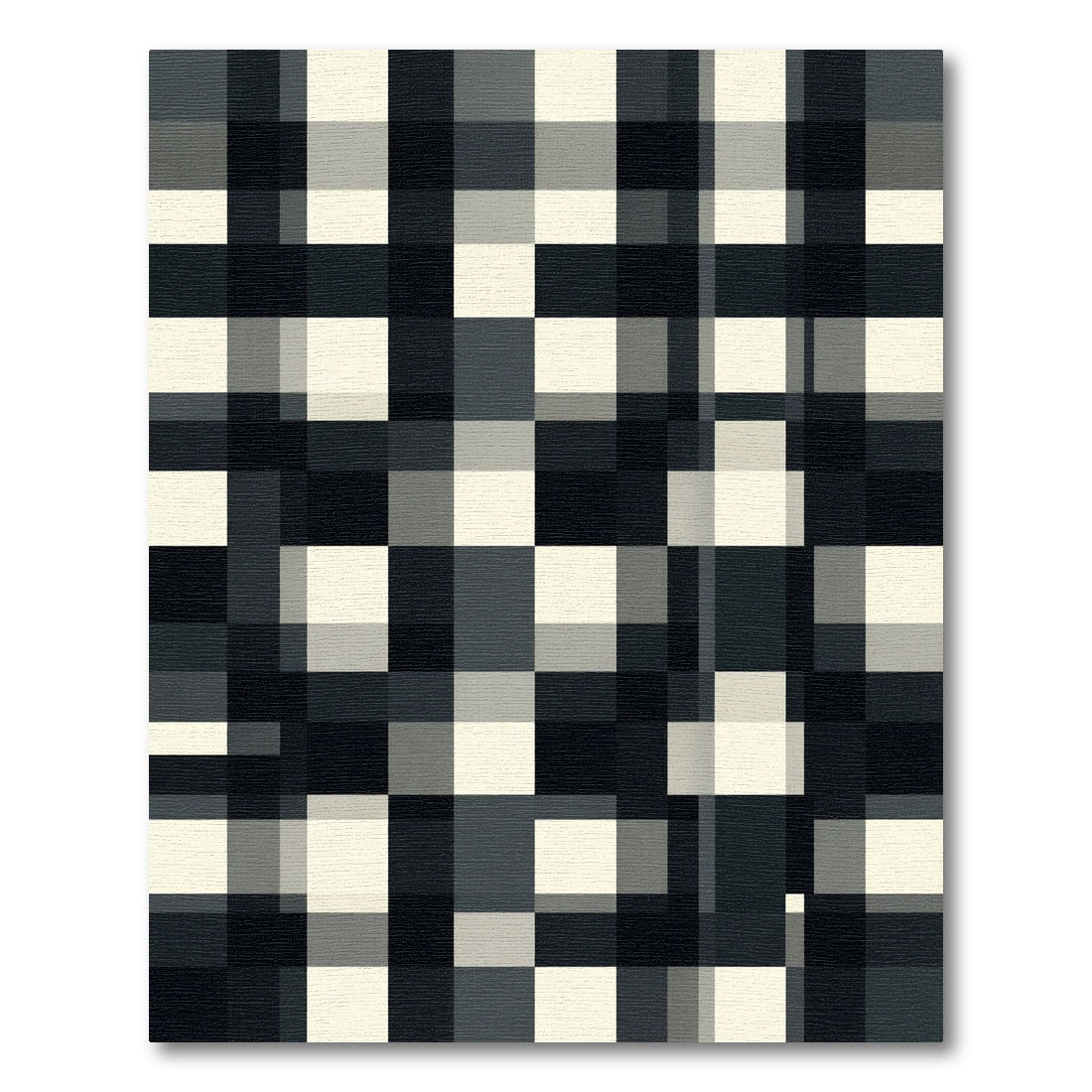 Monochrome Shadowed Buffalo Check Rug