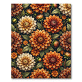 Autumnal Dahlia Bloomed Floral Garden Rug