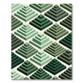 Emerald Green Nested Pyramid Geometric Rug