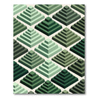 Emerald Green Nested Pyramid Geometric Rug