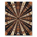 Earthy Terracotta Geometric Sunburst Arrow Rug