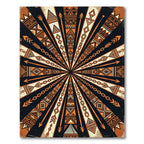 Earthy Terracotta Geometric Sunburst Arrow Rug
