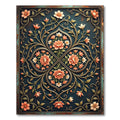 Elegant Coral Floral Medallion Scroll Rug